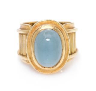 Appraisal: An Karat Yellow Gold and Aquamarine Ring dwts An Karat