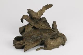 Appraisal: Jules Moigniez bronze figural inkstand th c Jules Moigniez French