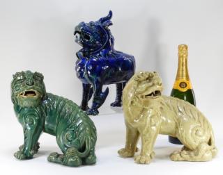 Appraisal: Chinese Porcelain Mythical Beast Sculptures CHINA TH CENTURY A group