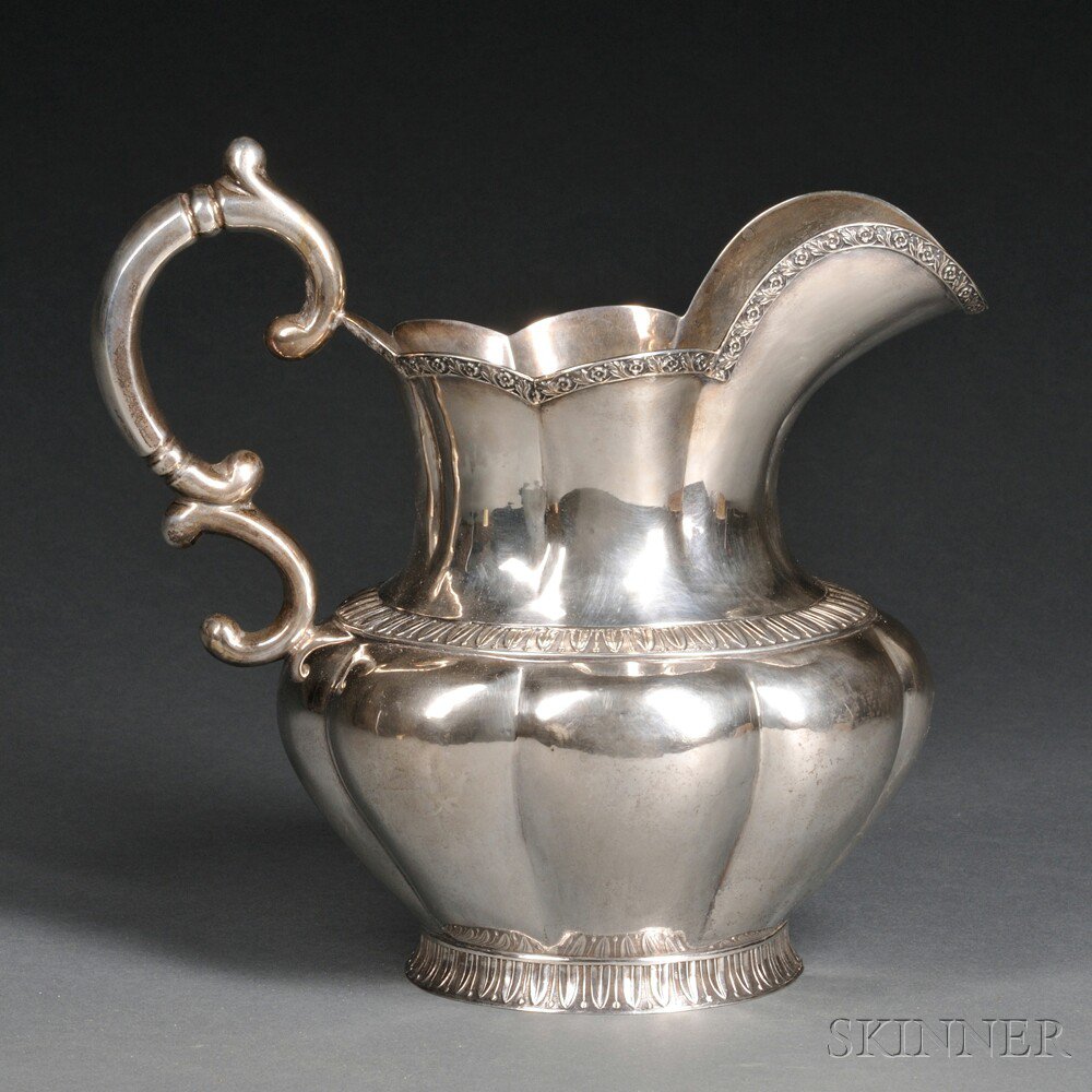 Appraisal: Silver Pitcher Thomas E Stebbins Co New York c lobed