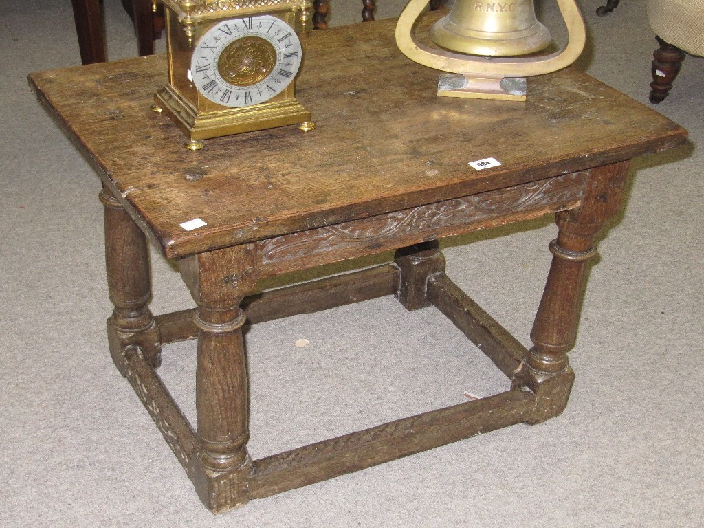 Appraisal: Victorian oak side table raised on spindle columns