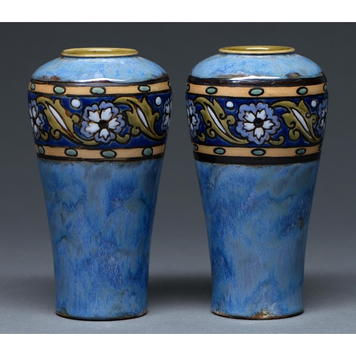 Appraisal: A pair of Doulton ware New Style vases c -