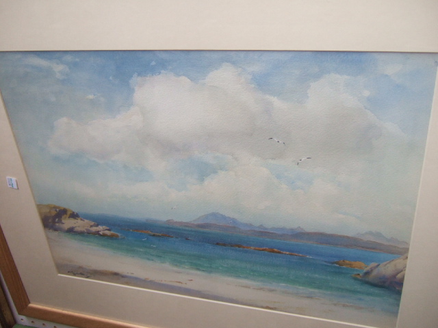 Appraisal: Wycliffe Egginton - Irish coastal scene watercolour signed cm x