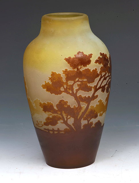 Appraisal: Emile Gall French - A cameo glass vase circa -