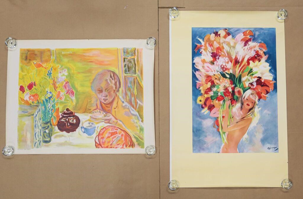 Appraisal: floral prints After Pierre Bonnard French - signed in the