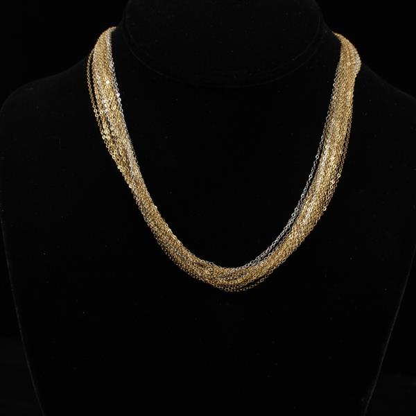 Appraisal: Yellow gold K multi strand chain necklace dwt