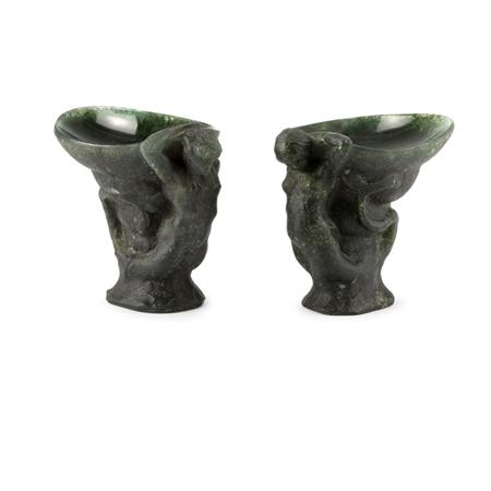 Appraisal: Pair of Georges Despret Pate de Cristal Compotes Estimate -