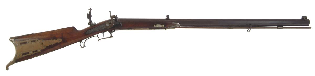 Appraisal: PERCUSSION HALF STOCK RIFLE Unmarked except for S L KAPFF