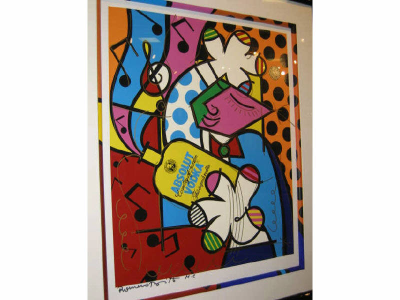 Appraisal: ROMERO BRITTO BRAZILIAN B ABSOLUT BRITTO II HC signed lower