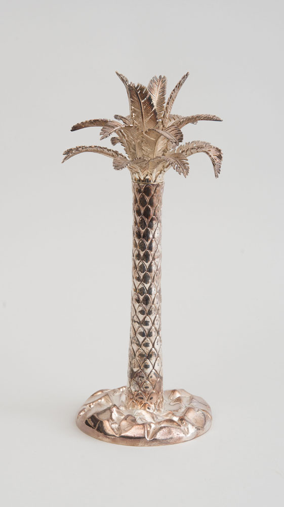 Appraisal: ITALIAN WEIGHTED SILVER PALM TREE-FORM CANDLESTICK RETAILED BY TIFFANY CO