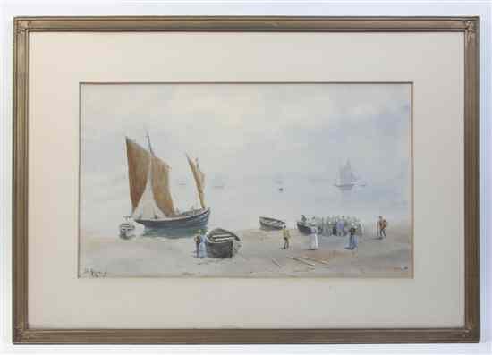 Appraisal: De Regenouf th century Departure watercolor signed lower left x