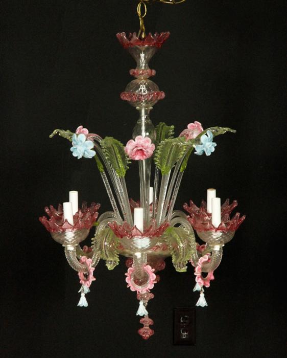 Appraisal: - th C Venetian Blown Glass Chandelier th century Venetian