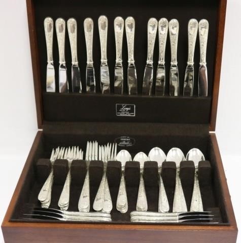 Appraisal: STERLING SILVER FLATWARE BY S KIRK SON PCSWITH ENGRAVED DESIGN