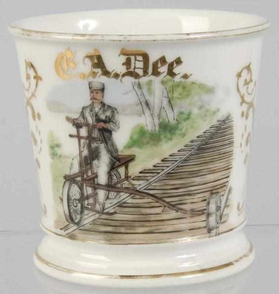 Appraisal: Railroad Surveyor Shaving Mug Description Marked C A Dee across