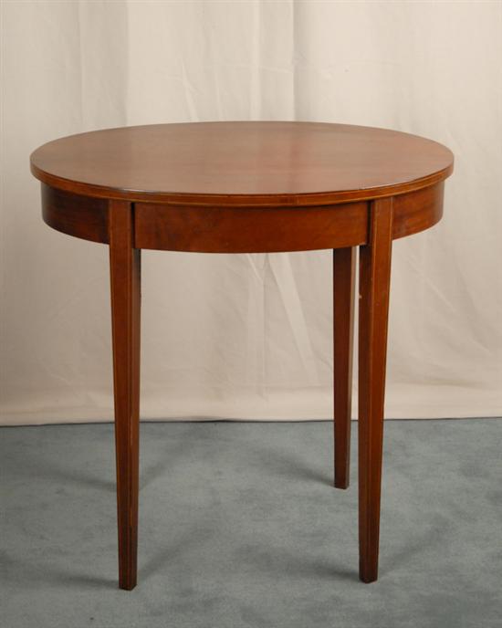 Appraisal: A th C Oval-top Occasional Table mahogany with string inlay