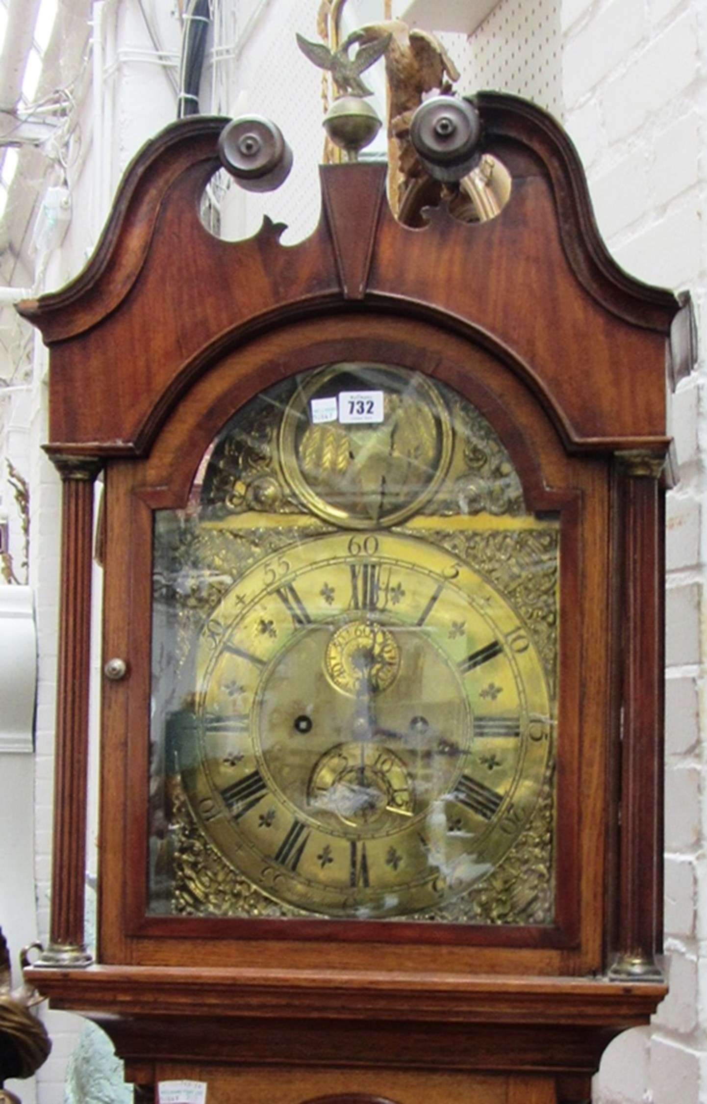 Appraisal: An th century oak and mahogany eight day longcase clock