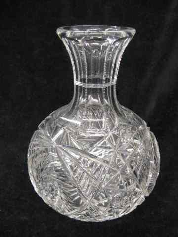 Appraisal: Cut Glass Carafe brilliant period pinwheel cross-hatching ''