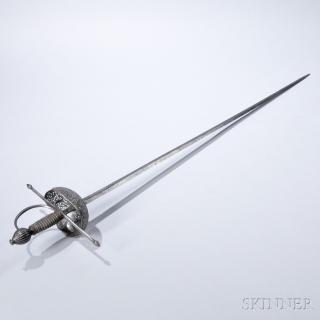 Appraisal: Cup-hilt Rapier Italy late th century elaborately pierced steel guard