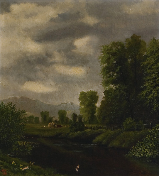 Appraisal: HALSEY J B American th Century Pastoral Landscape oil on