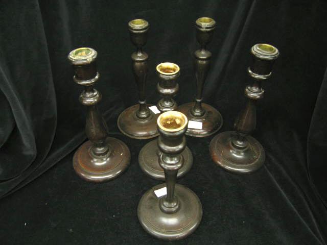 Appraisal: Pair of Antique Wooden Candlesticks