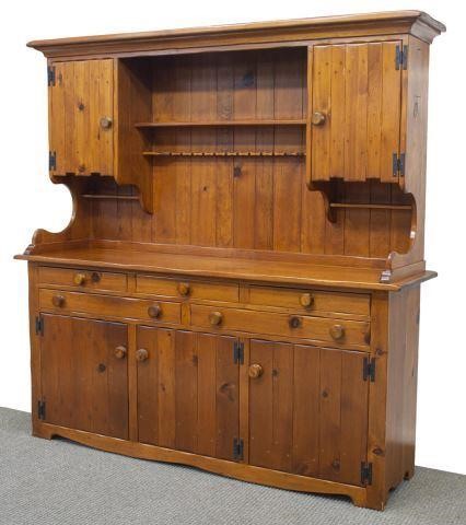 Appraisal: Farmhouse style pine kitchen dresser attributed to W R Dallas