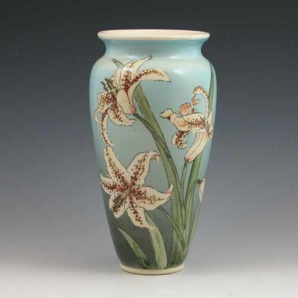 Appraisal: Santa Barbara Ceramic Design SBCD vase with tiger lilies Signed