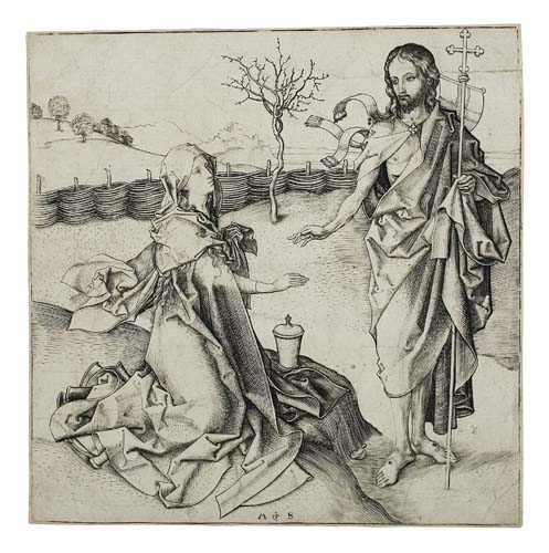 Appraisal: MARTIN SCHONGAUER Christ Appearing to Mary Magdalene Engraving circa -