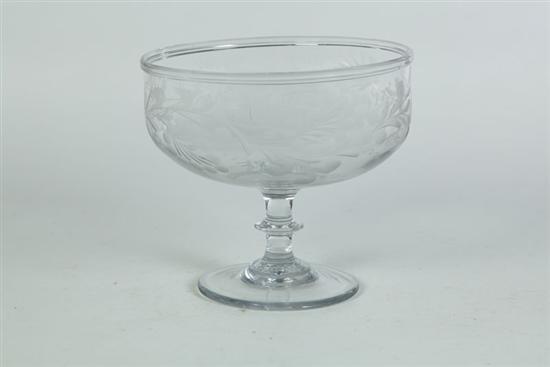 Appraisal: FLINT GLASS COMPOTE American st half th century blown glass