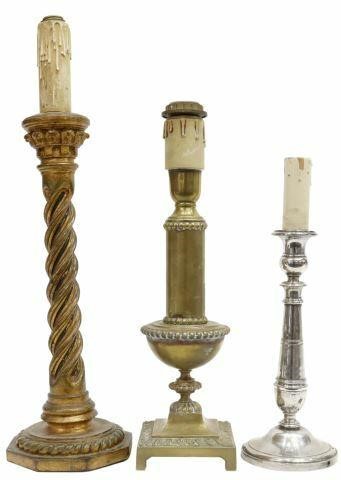 Appraisal: lot of Italian candlesticks now fashioned as table lamps each