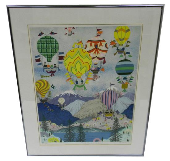 Appraisal: Jack Hofflander American - Rocky Mountain Balloons serigraph edition pencil