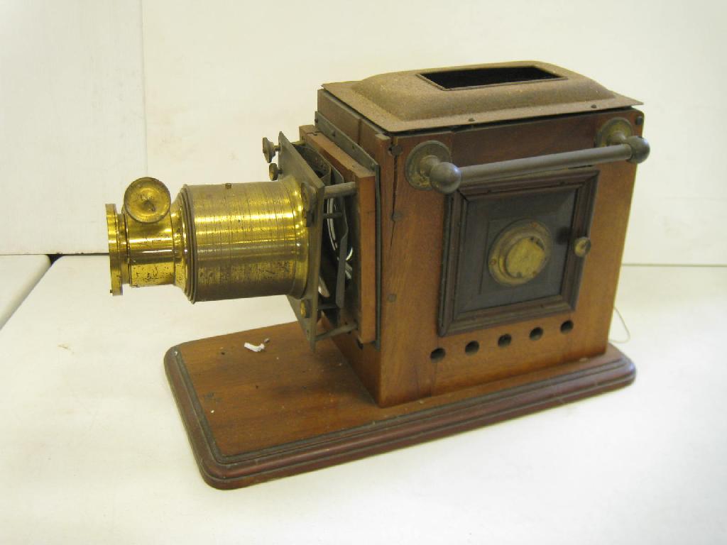 Appraisal: A mahogany and brass Magic Lantern