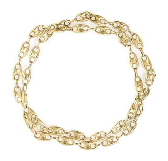 Appraisal: A Karat Yellow Gold Marine Link Chain Italian in a