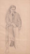 Appraisal: Pencil Drawing Signed E S J C Pencil drawing on