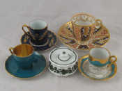 Appraisal: Four coffee cups and saucers one Davenport one Meissnet Limoges