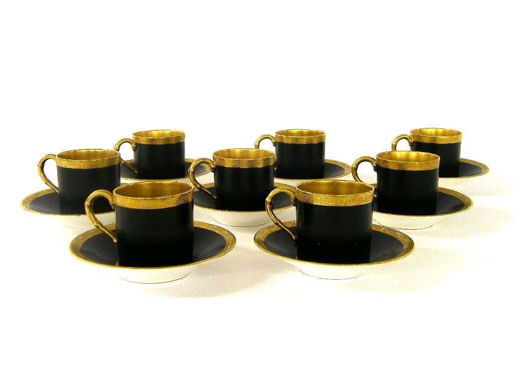 Appraisal: Set of eight Royal Worcester coffee cans and saucers pattern