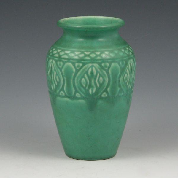 Appraisal: Rookwood vase from around in light matte green Marked with