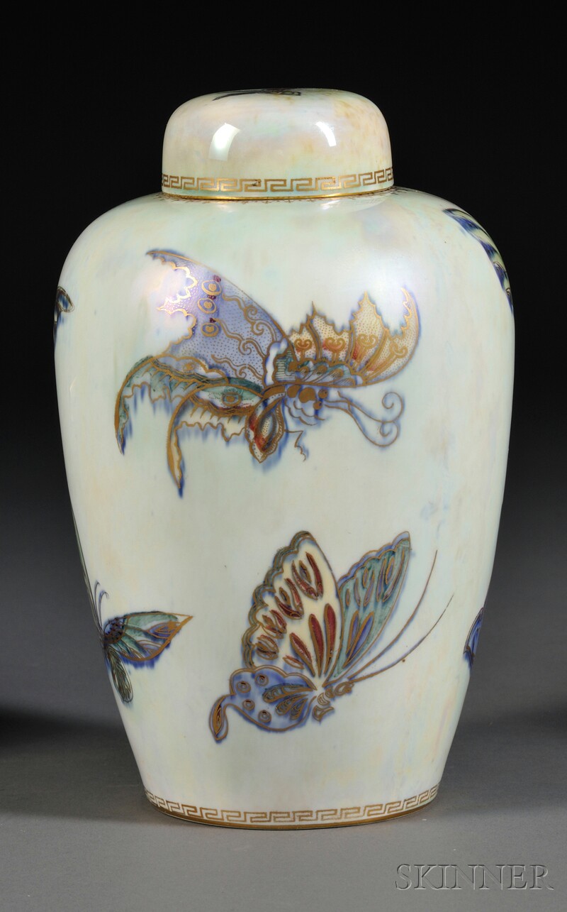 Appraisal: Wedgwood Butterfly Lustre Malfrey Pot and Cover England c Z