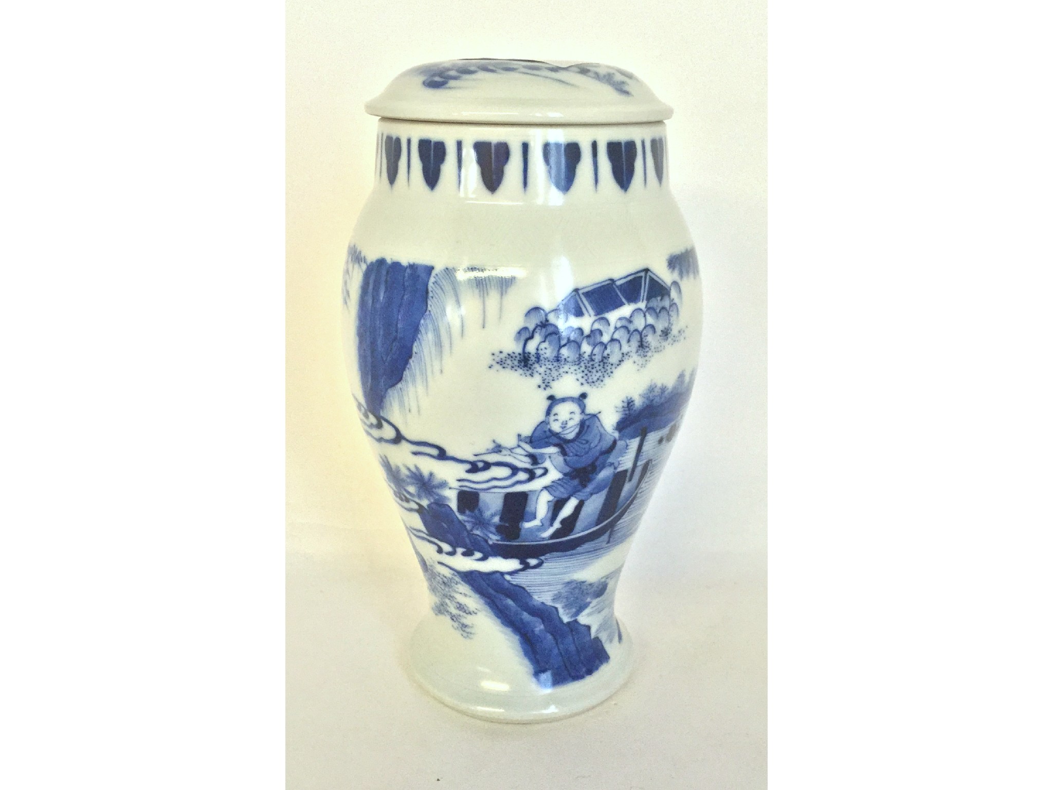 Appraisal: Chinese blue and white jar and cover