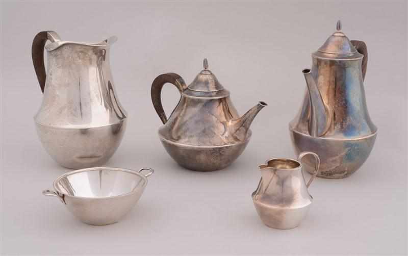 Appraisal: JUST ANDERSON SILVER FOUR-PIECE TEA AND COFFEE SERVICE AND A