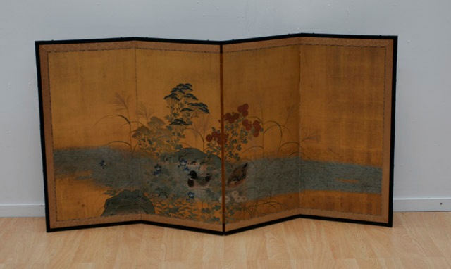 Appraisal: A Japanese four fold screen