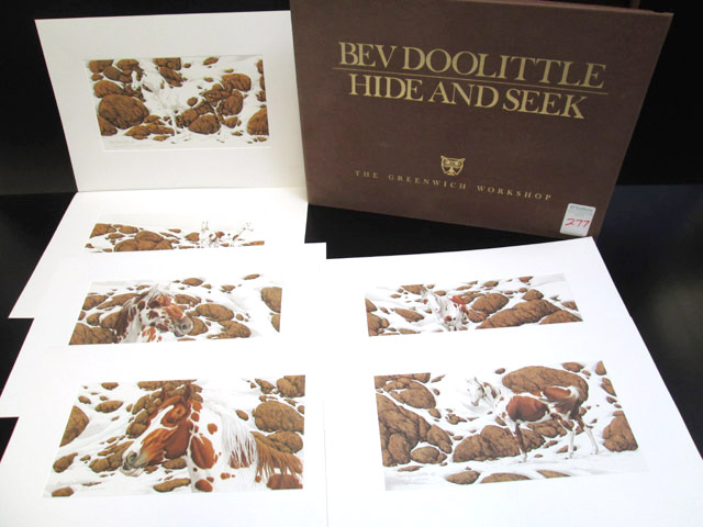 Appraisal: BEV DOOLITTLE SIX OFF-SET LITHOGRAPHS California born Hide and Seek