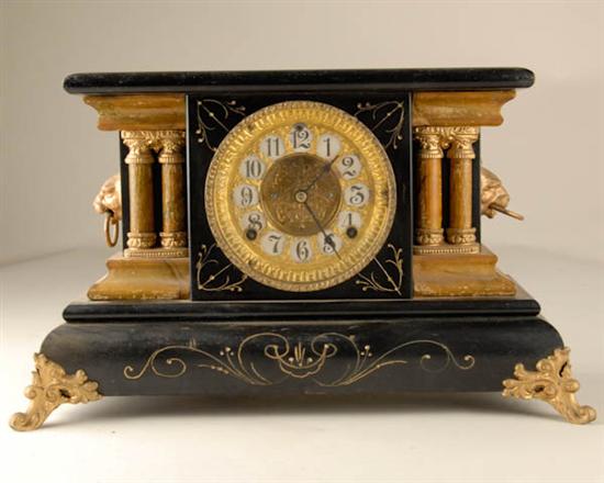 Appraisal: Gilbert Black Bird Clock with open escapement day time and