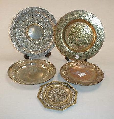 Appraisal: Eastern brass copper and silver plates and dishes