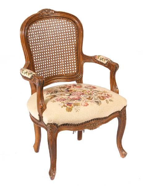 Appraisal: A Louis XV style child's fauteuil height in width in