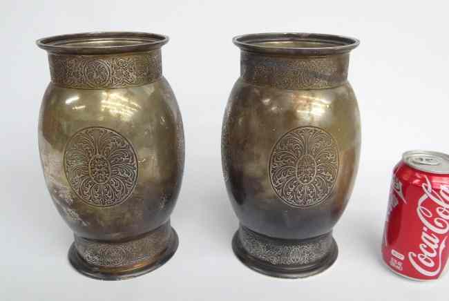 Appraisal: Pair sterling silver '' sterling silver vases grams