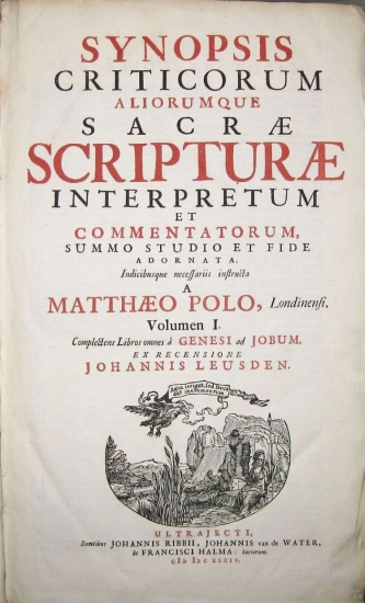 Appraisal: POOLE MATTHEW editor Synopsis criticorum aliorumque Sacrae Scripturae interpretum volumes