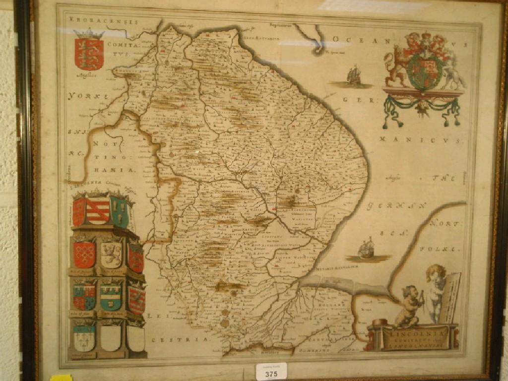 Appraisal: A coloured map of Lincoln and Lincolnshire cm x cm