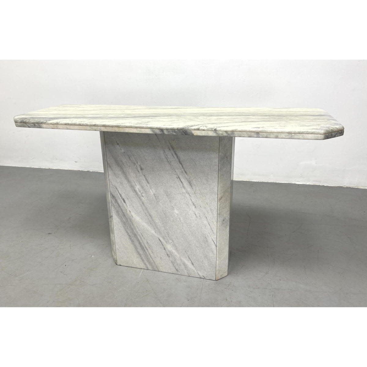 Appraisal: Marble Top Pedestal Base Console Hall Table Dimensions H inches