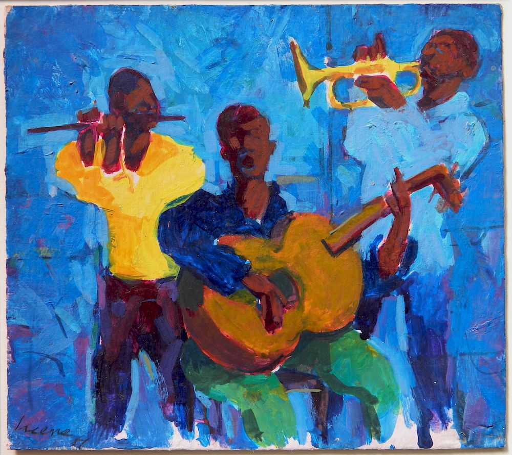 Appraisal: Paul Keene oil Paul Keene American - - Musicians II-