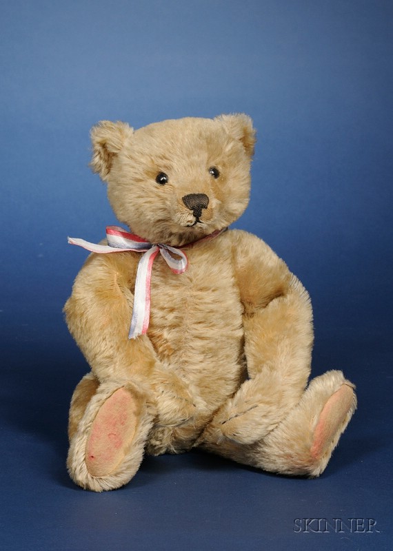 Appraisal: Steiff Blonde Mohair Teddy Bear c with black shoe button